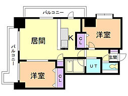第10旭レジデンス 2LDKの間取図画像