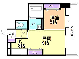 ピュア東彩館2 1LDKの間取図画像