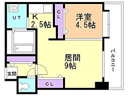ピュア東彩館2 1LDKの間取図画像