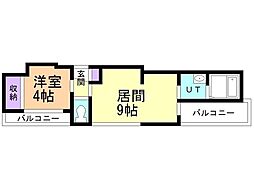 フェリス円山 1LDKの間取図画像