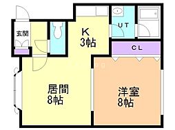 CASAPARADISO 1LDKの間取図画像