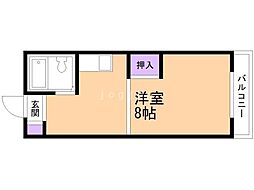 第81松井ビル ワンルームの間取図画像