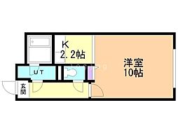 シルヴェール 1Kの間取図画像