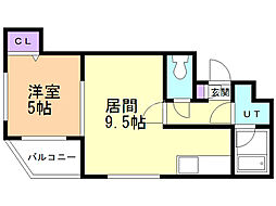 オルセー宮の森 1LDKの間取図画像