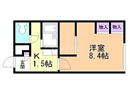レオパレス南円山 1Kの間取図画像