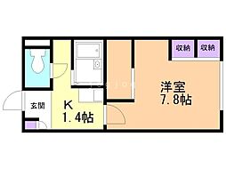 レオパレス越前谷 1Kの間取図画像