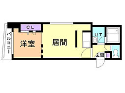 コーラル 1LDKの間取図画像