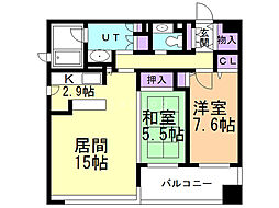S-FORT中島公園 2LDKの間取図画像
