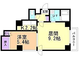 KN南1条マンション 1LDKの間取図画像