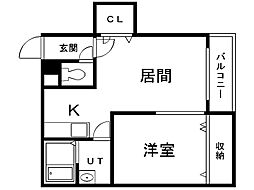 クレアーレ 1LDKの間取図画像