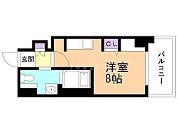 パシフィックタワー札幌 ワンルームの間取図画像