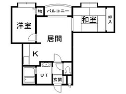 メイゾン中島公園西 2LDKの間取図画像