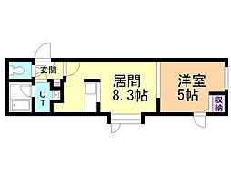 エクセル北4条 1LDKの間取図画像