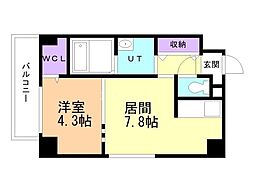 スペチアーレ大通 1LDKの間取図画像