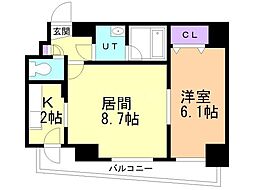 フォレスト円山 1LDKの間取図画像