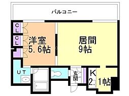 ラフィネタワー札幌南3条 1LDKの間取図画像