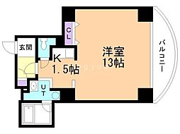 シャンドール宮の森 1Kの間取図画像