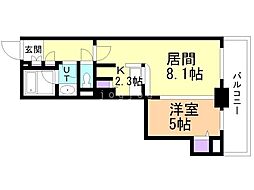 PRIMEURBAN札幌リバーフロント 1LDKの間取図画像