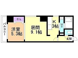 スペース北3条 1LDKの間取図画像