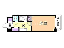 エレガンス円山 1Kの間取図画像