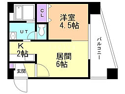 シティテラス南5条 1LDKの間取図画像