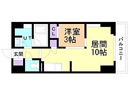 レジディア大通公園 1LDKの間取図画像
