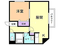 ノーブル円山 1LDKの間取図画像