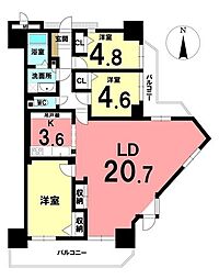 サンアメニティ石神 3LDKの間取図画像
