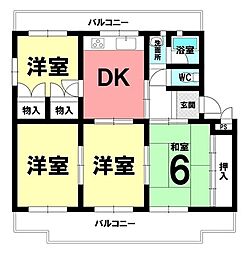 ファミール柱 4DKの間取図画像