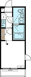 FERIO三ッ沢 1Kの間取図画像