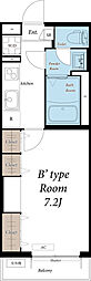 ヴィラ三ツ境 1Kの間取図画像