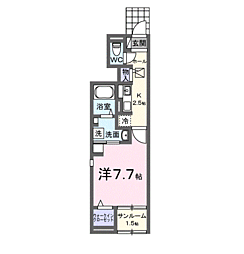 ソルテ・エスペランサ 1階1Kの間取り