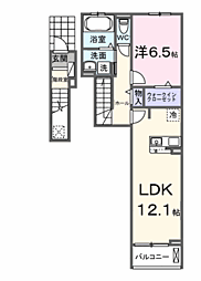 ブリッサ　パラシオ 2階1LDKの間取り