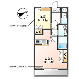 サンガーデン 1LDKの間取図画像