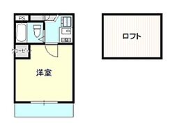 シティーパレス東松山3 1Kの間取図画像