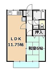 ラ・フォーレ竹沢 1LDKの間取図画像