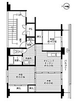 ビレッジハウスせんぼく2号棟 106 ｜ 秋田県大仙市戸地谷字天ヶ沢（賃貸マンション2LDK・1階・53.50㎡） その2