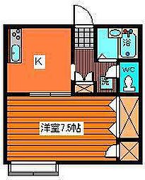 セジュールYAWARAA 1DKの間取図画像