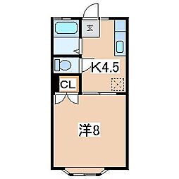 サイレントハウス 1Kの間取図画像