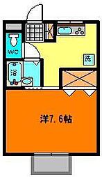 クレストコート 1Kの間取図画像