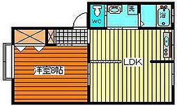 アーバンティツインA棟 1LDKの間取図画像