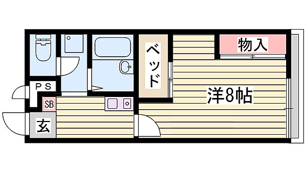 レオパレスサニーハイツII 110｜兵庫県姫路市書写(賃貸アパート1K・1階・23.18㎡)の写真 その2