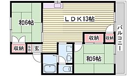 ハイツ・ラポールＢ棟  ｜ 兵庫県姫路市白国1丁目（賃貸アパート2LDK・2階・52.99㎡） その2