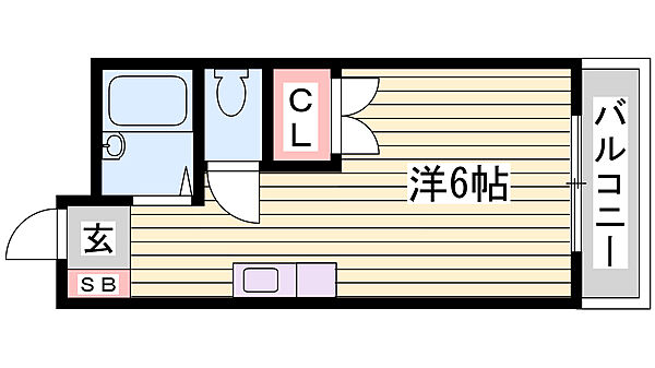 サンドミトリー ｜兵庫県姫路市御立北1丁目(賃貸マンション1R・2階・19.50㎡)の写真 その2