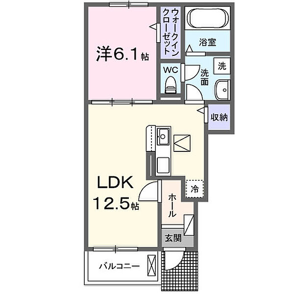 シャルマンヴィレッジ　Ｂ ｜兵庫県姫路市花田町加納原田(賃貸アパート1LDK・1階・44.70㎡)の写真 その2