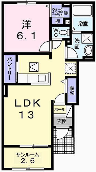 ピュール・ロジュマンII ｜兵庫県姫路市書写(賃貸アパート1LDK・1階・50.12㎡)の写真 その2