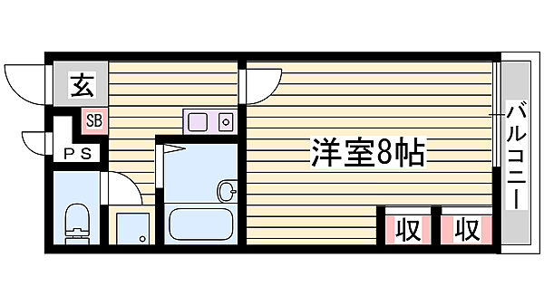 レオパレスＨａＲＵII 104｜兵庫県姫路市広畑区西蒲田(賃貸アパート1K・1階・22.70㎡)の写真 その2