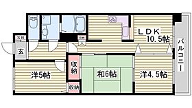 プレステージ姫路III  ｜ 兵庫県姫路市飾磨区三宅1丁目（賃貸マンション3LDK・2階・55.66㎡） その2