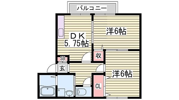 コンフォーレ今宿 ｜兵庫県姫路市東今宿6丁目(賃貸アパート2DK・1階・44.34㎡)の写真 その2