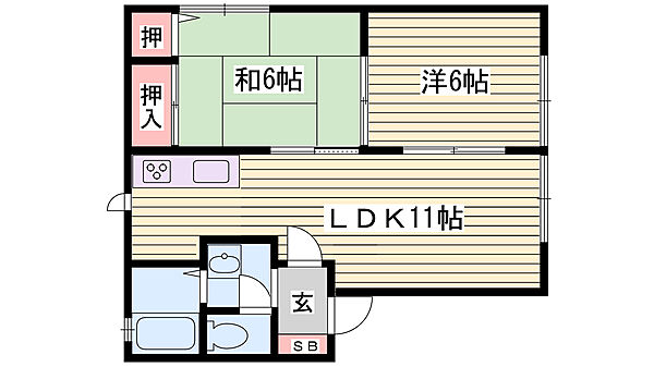 ディアス北新在家Ａ棟 ｜兵庫県姫路市網干区北新在家(賃貸アパート2LDK・1階・50.78㎡)の写真 その2